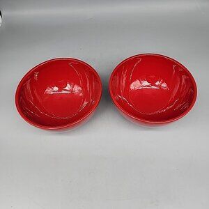 Waechtersbach Germany Red 6" Soup Cereal Bowl SET OF 2 Ceramic